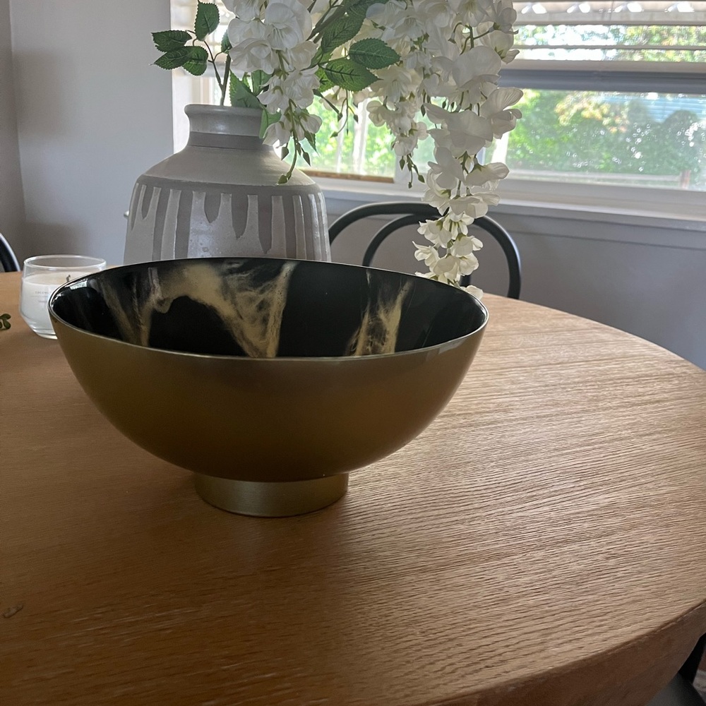 New footed marble bowl